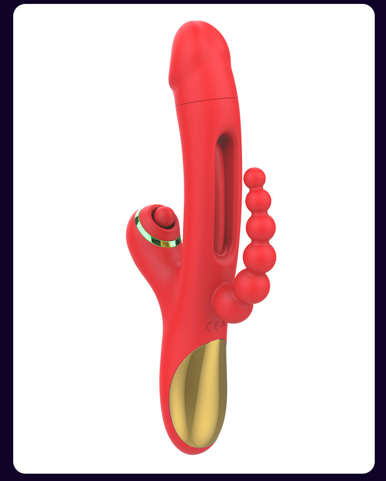 G-Play Rechargeable Silicone G-Spot and Suction Vibrator with Anal Beads