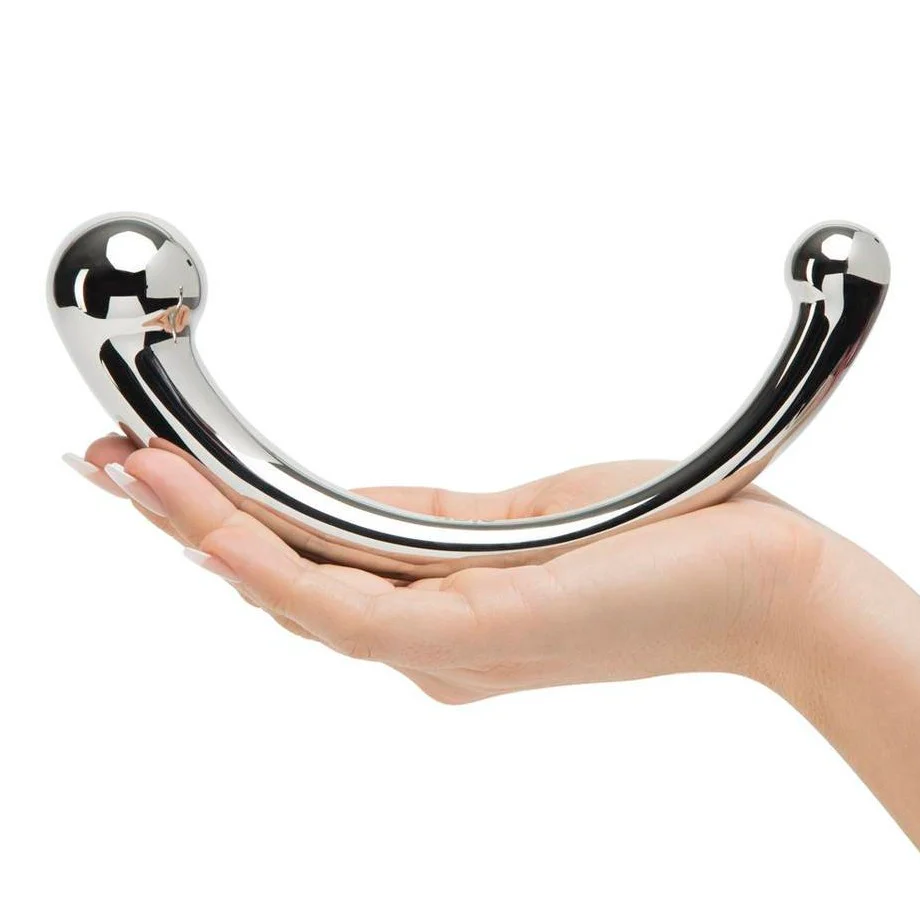 JOYGASMS Pure Solid Stainless Steel G Spot and P Spot Wand 11 inch Curved Double Ended Dildo