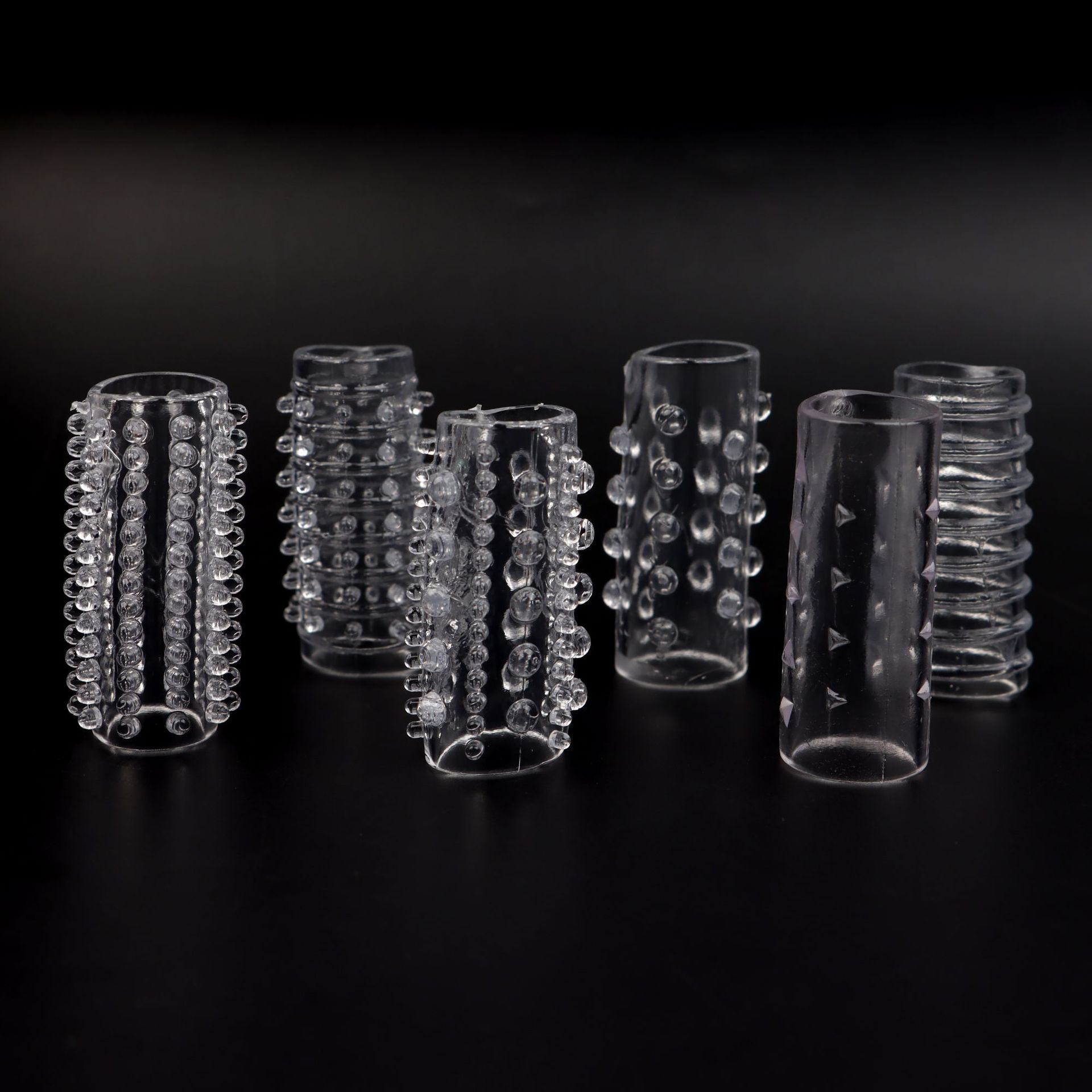 Sensual Lock Pre-Ejaculation Ring Small Size 6-Piece Set Particle Retardation Ring Male Penis Covers